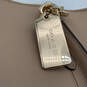 Womens Tan Leather Gold Details Logo Charm Zipper Tote Bag Purse image number 5