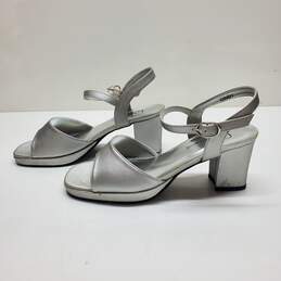 Cindy Satin Silver Sandal Size 6