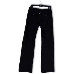 Womens Black Flat Front Pockets Stretch Wide Leg Cargo Pants Size 6T alternative image