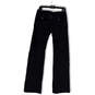 Womens Black Flat Front Pockets Stretch Wide Leg Cargo Pants Size 6T image number 2