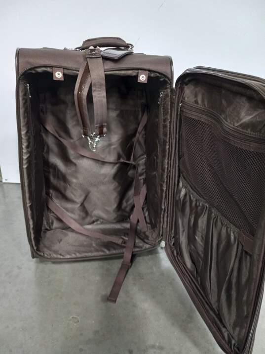 Buy the Liz Claiborne Brown Nylon Expandable 2-Wheel Rolling Luggage
