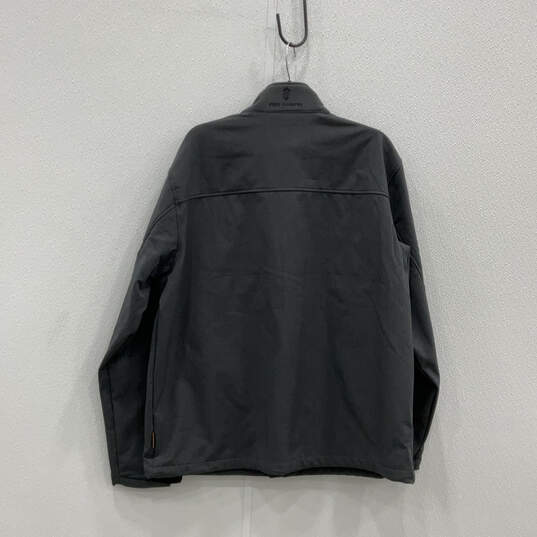 NWT Mens Gray Long Sleeve Mock Neck Pockets Full-Zip Jacket Size XL image number 2