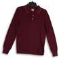 Mens Maroon Long Sleeve Spread Collar Golf Polo Shirt Size XS image number 1