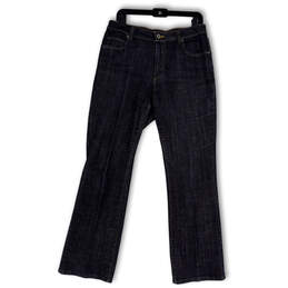 Womens Blue Denim Medium Wash Stretch Pockets Straight Leg Jeans Size 1