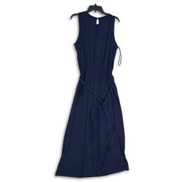 NWT Banana Republic Womens Navy Blue Round Neck Sleeveless Maxi Dress Size M alternative image