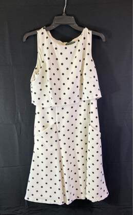 Lauren Ralph Lauren Womens White Black Polka Dot Round Neck Mini Dress Size 12
