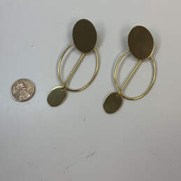 Designer J. Crew Gold-Tone Oval Shape Hoop Fashionable Dangle Earrings alternative image