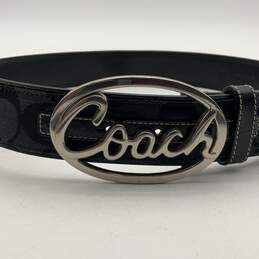 Coach Womens Black Signature Logo Adjustable Classic Waist Belt Size Small alternative image