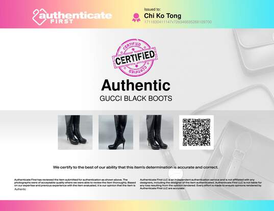 Authentic Gucci Black Knee-High Platform Boot W 8 image number 10
