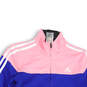 Girls Multicolor Colorblock Long Sleeve Full Zip Track Jacket Size XL image number 3