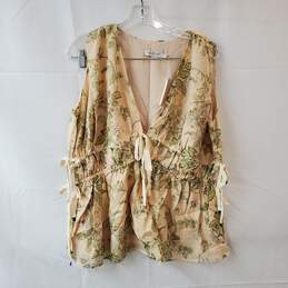 Size Medium Sleeveless Top with Floral/Butterfly Print - Tag Attached