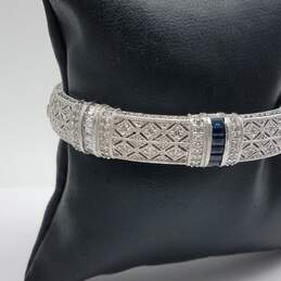 Judith Ripka Sterling Silver Cubic Zirconia Hinge Cuff Bracelet w/Bag 37.9g alternative image