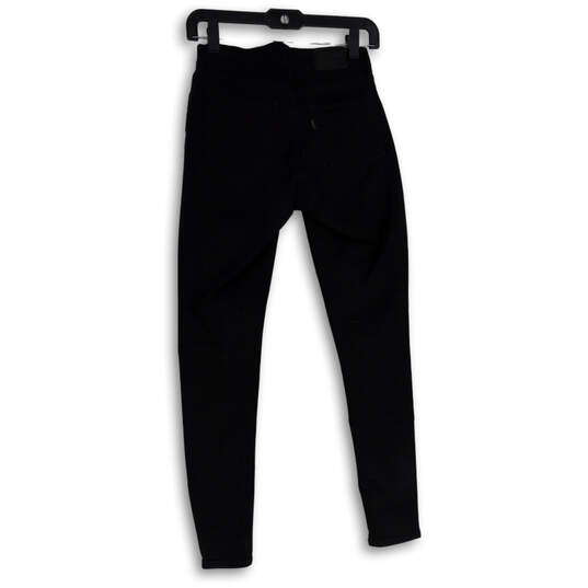 Womens Black Denim Dark Wash 5-Pocket Design Curvy Skinny Jeans Size 25 image number 2