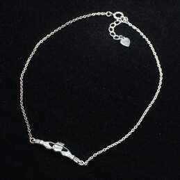 Sterling Silver Irish Claddagh Anklet - 2.00g