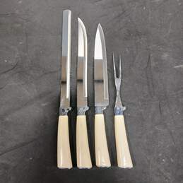 4PC Vintage Lublin German Stainless Steel Knives & Meat Fork alternative image