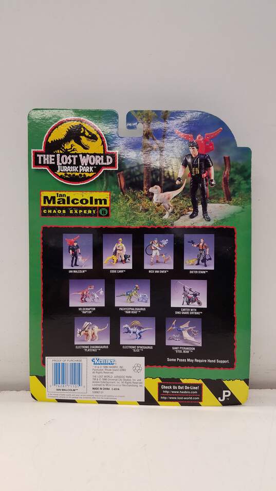 Kenner Hasbro The Lost World Jurassic Park Ian Malcom Chaos Expert With Launching Smart Missile and T-Rex Hatchling image number 4