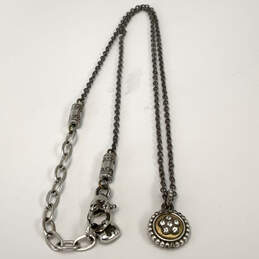 Designer Brighton Clear Rhinestones Silver-Tone Heart Clasp Chain Necklace alternative image