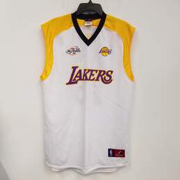 Mens White Yellow Los Angeles Lakers Gasol #16 Basketball-NBA Jersey Size L