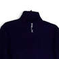 Mens Blue Fleece Long Sleeve 1/4 Zip Mock Neck Pullover Jacket Size M image number 4