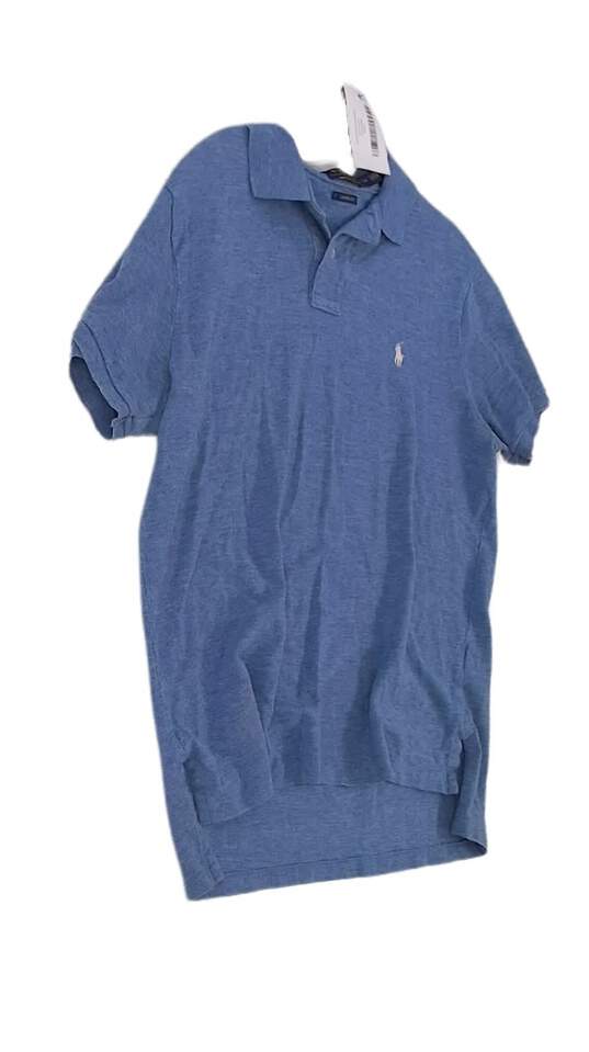 Mens Blue Short Sleeve Collared Casual Polo Shirt Size Large image number 2