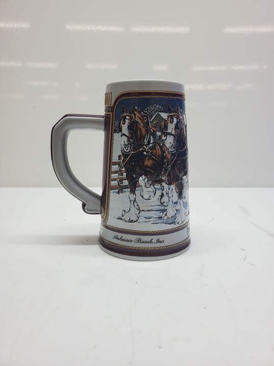 Budweiser Clydesdales Holiday Beer Stein 1989 image number 3