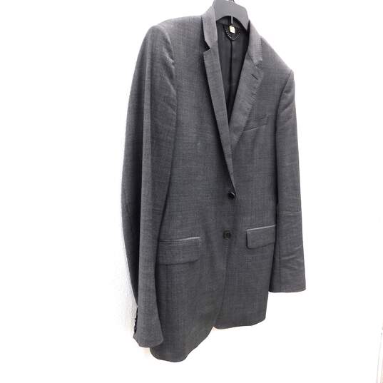 Certified Authentic Burberry London Milbury Suit Grey Virgin Wool Mini Houndstooth Blazer & Trousers Size 52R with COA image number 2
