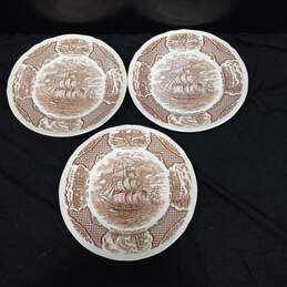3 Vintage Fair Winds Friendship of Salem Plates