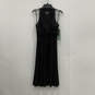 NWT Womens Black Sequin Sleeveless Halter Neck Midi Fit & Flare Dress Sz 4 image number 1