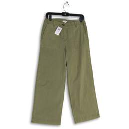 NWT J. Jill Womens Khaki Green Slash Pocket Wide Leg Dress Pants Size 8 Tall