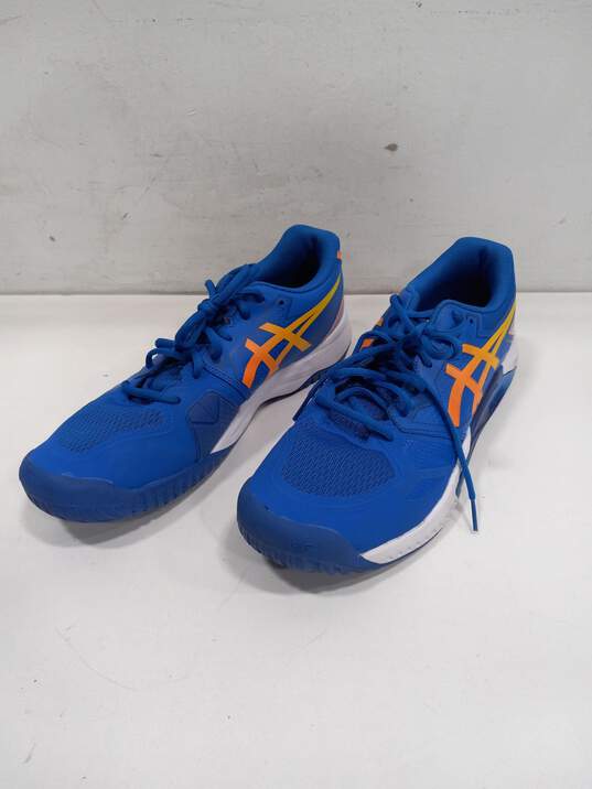Men's Royal Blue, Orange & White Asics Running Shoes Size 11.5 image number 1