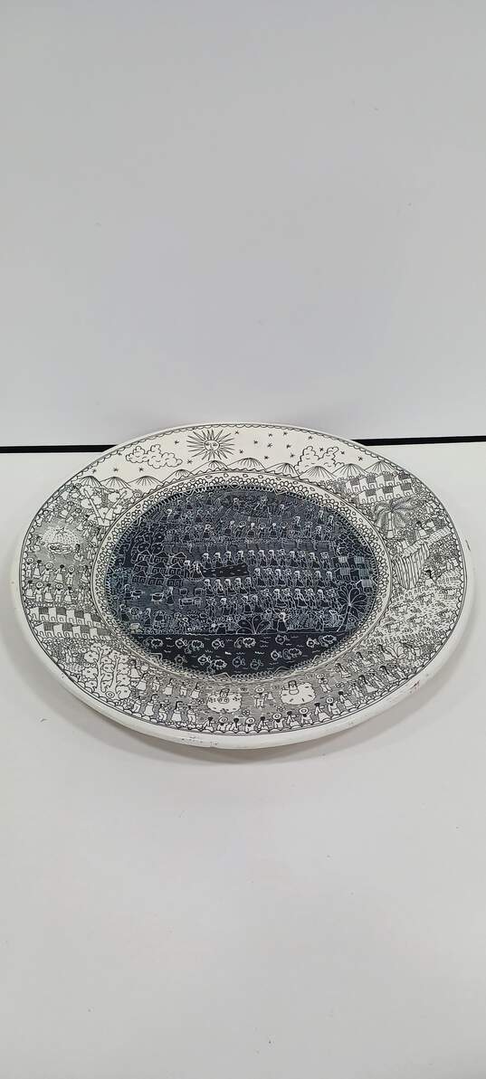 16" Decorative Ceramic Art Platter by Pedro Gonzales image number 1
