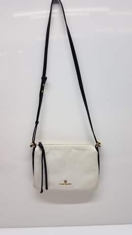 Vince Camuto Leather/Suede Crossbody - White/Black