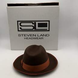 Steven Land Mens Brown Round Brim Bow Adjustable Western Fedora Hat alternative image