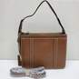 Simply Noelle Brown Leather Satchel Crossbody Bag image number 1