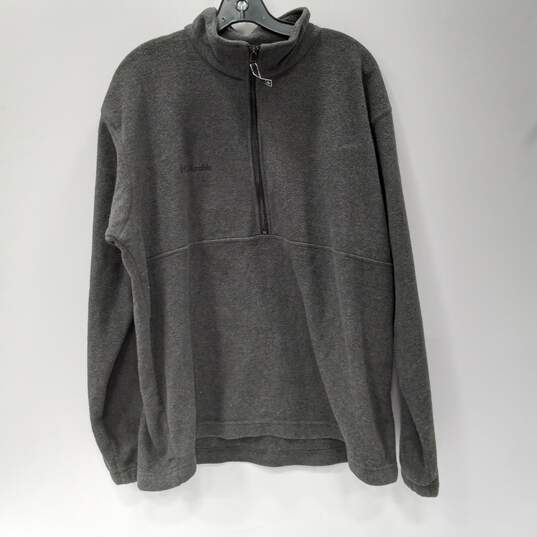 Unisex Heather Gray Columbia Fleece Pullover (Size L) image number 1