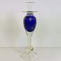Murano Candle Stick / Blown Art Glass / Cobalt Blue w/ Gold Accents image number 7