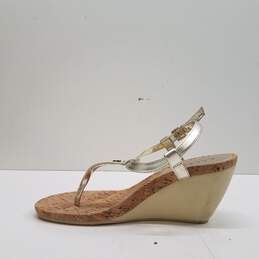 Lauren Ralph Reeta Gold Lauren Quark Leather Ankle Strap Wedge Sandal Shoes Size 9 B alternative image