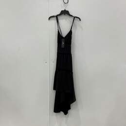 NWT Womens Black Sweetheart Neck Monogram Tiered Fit & Flare Dress Size 4