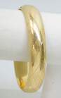 14K Gold Woven Etched Domed Hinged Oval Bangle Bracelet 19.7g image number 3