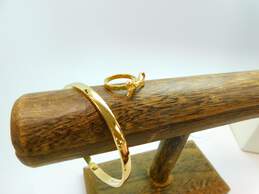 Kate Spade Designer Heart of Gold Bangle Bracelet & Bow Ribbon Ring 24.7g