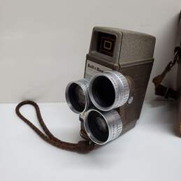 Vintage 8mm Video Camera - Bell and Howell 252 with 3-Lens Adaptor & Leather Case (Untested) alternative image