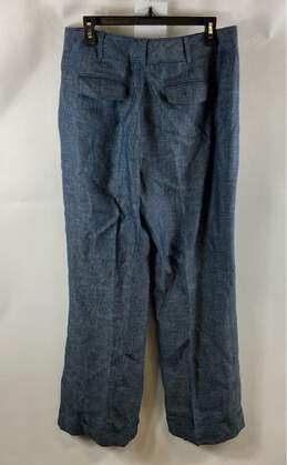 NWT Brooks Brothers Womens Blue 346 Flat Front Linen Straight Dress Pants Sz 12 alternative image