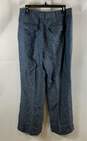 NWT Brooks Brothers Womens Blue 346 Flat Front Linen Straight Dress Pants Sz 12 image number 2