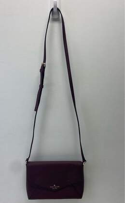 Kate Spade Saffiano Leather Flap Crossbody Bag Plum alternative image
