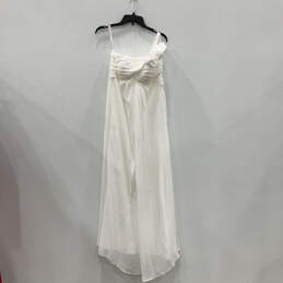 NWT Womens Ivory One Shoulder Ruffle Maxi Wedding Dress One Size