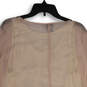 NWT Womens White Pink Round Neck Long Sleeve Sheer Blouse Top Size XL image number 4