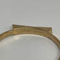 Designer Kate Spade Gold-Tone Rectangle Rhinestone Shell Cuff Bracelet image number 3