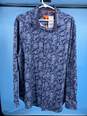 Tallia Mens Blue Paisley Print Long Sleeve Dress Shirt Size L T-0552191-F image number 1