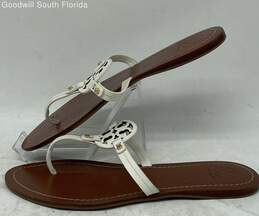 Torry Burch Womens Brown White Sandals Size 9M