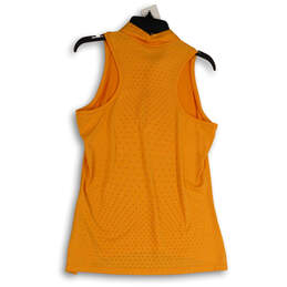 NWT Womens Orange Sleeveless Dri-Fit Button Front Golf Polo Shirt Size L alternative image